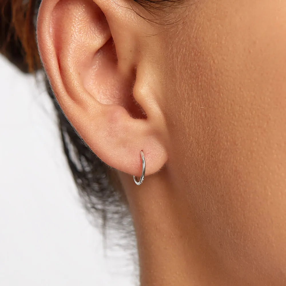 Polished Sleeper Earrings in Silver