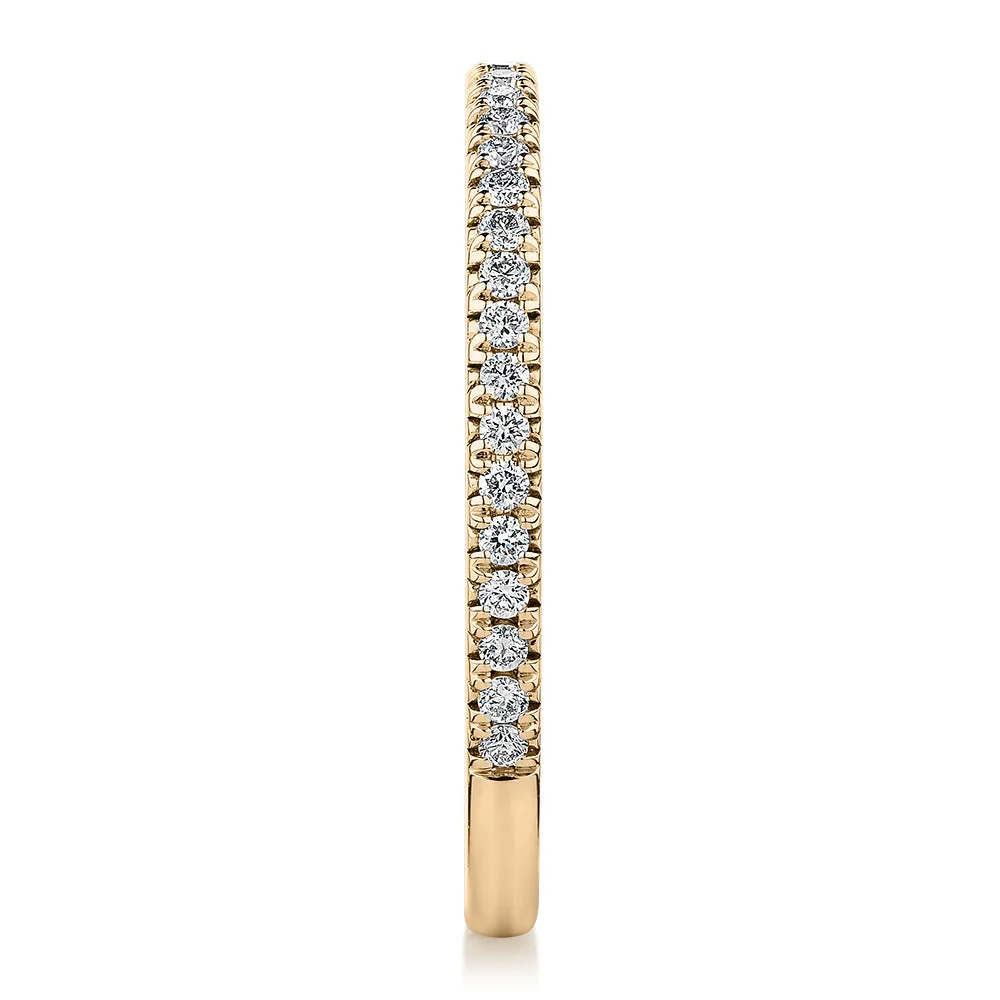 Premium Laboratory Created Diamond, 0.23 carat TW round brilliant wedding or eternity band in 14 carat yellow gold