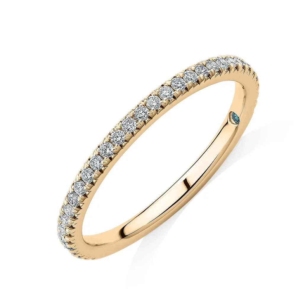 Premium Laboratory Created Diamond, 0.23 carat TW round brilliant wedding or eternity band in 14 carat yellow gold