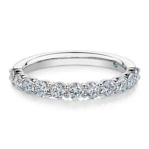 Premium Laboratory Created Diamond, 0.90 carat TW round brilliant wedding or eternity band in 18 carat white gold