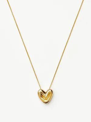 Puffy heart pendant necklace