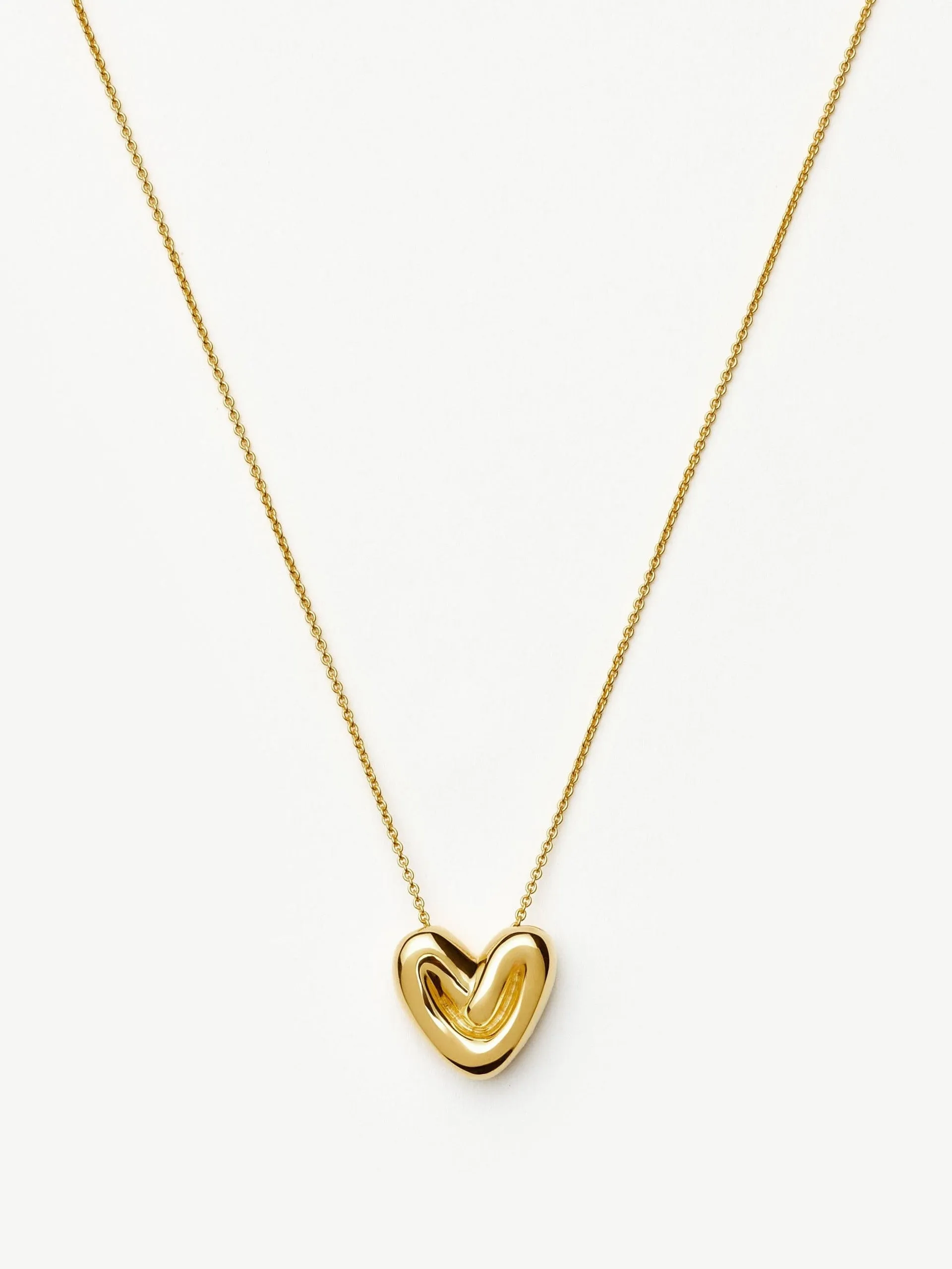 Puffy heart pendant necklace