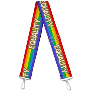 Purse Strap - EQUALITY Stripe Rainbow White