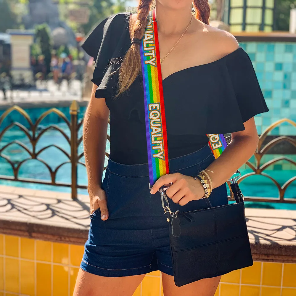 Purse Strap - EQUALITY Stripe Rainbow White