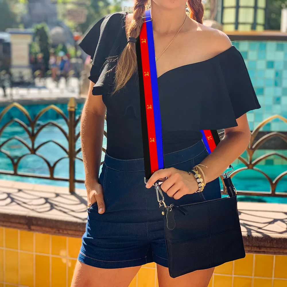 Purse Strap - Flag Polyamorous Pi Symbol Blue Red Black Yellow