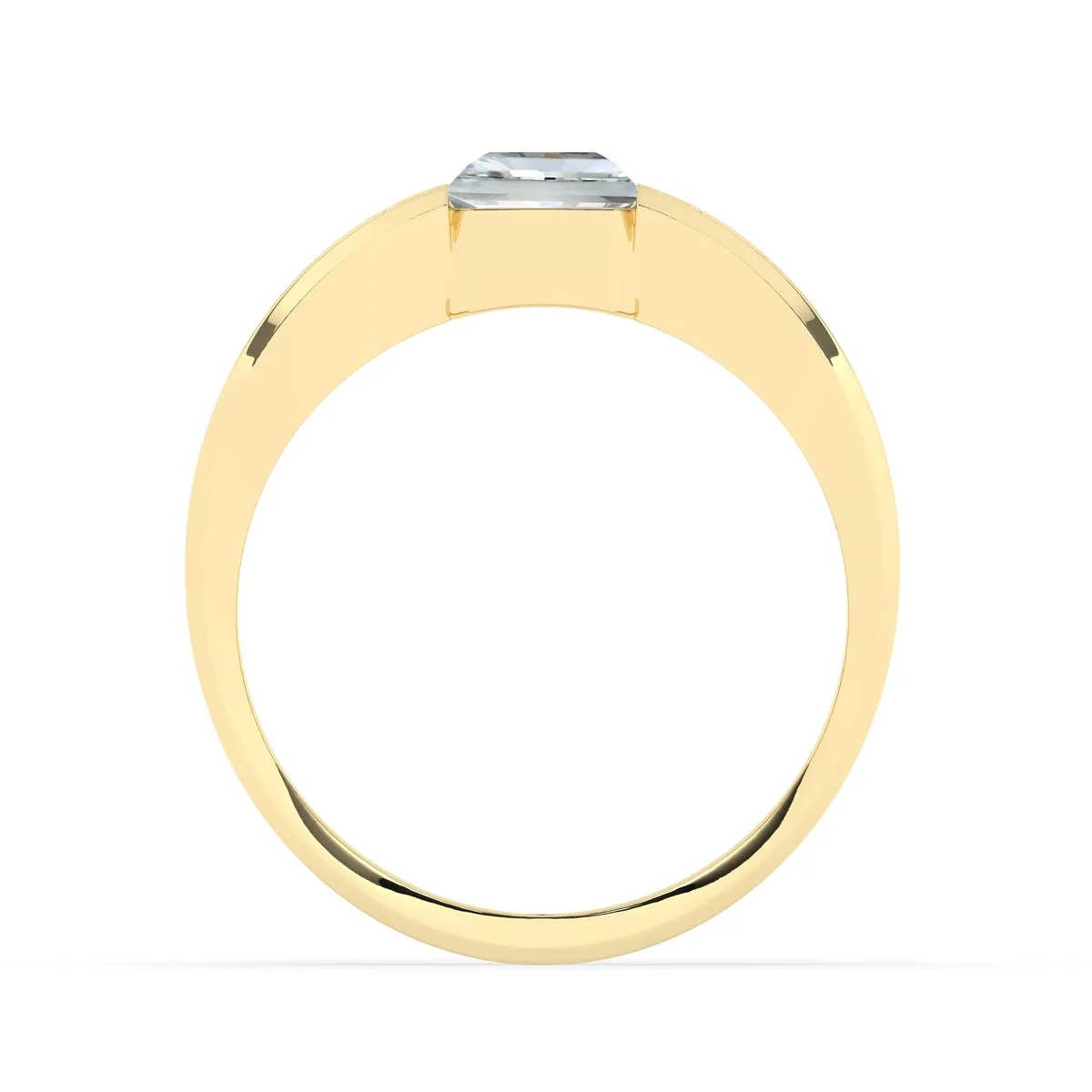 Radiant Cut Diamond Channel Men'S Ring