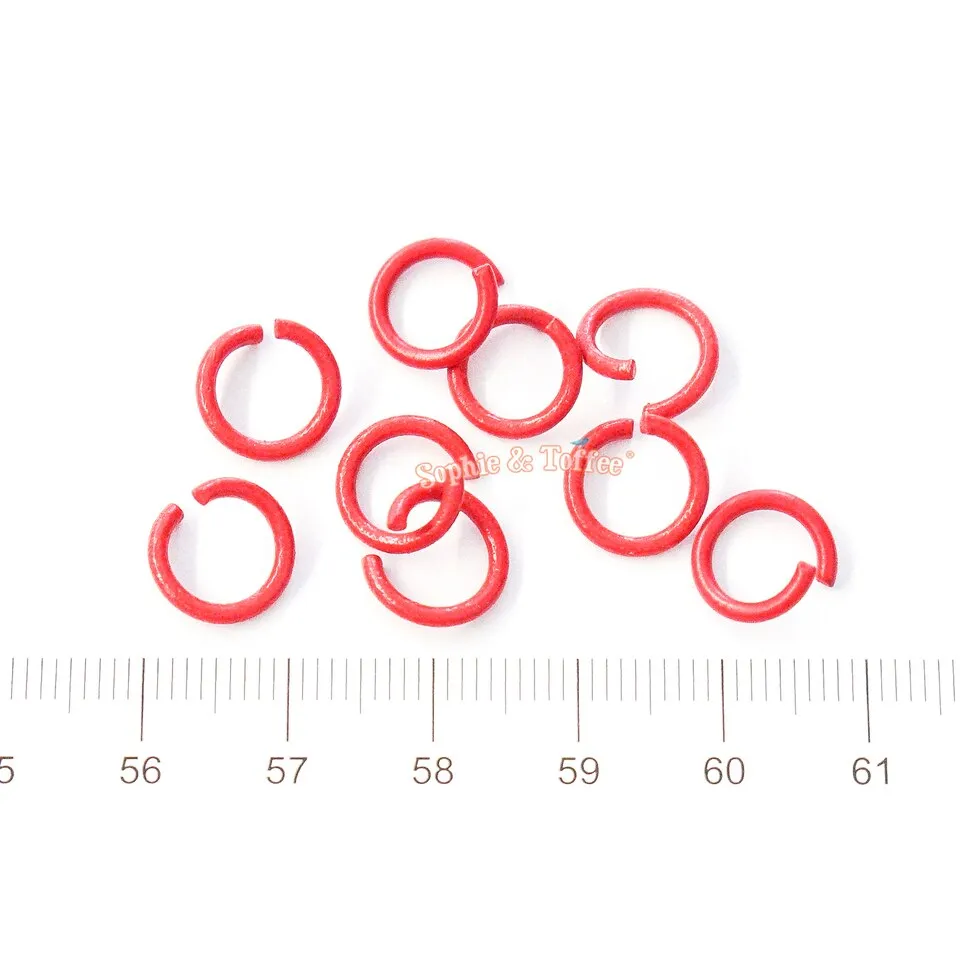 Red Colored Jump Rings (70 pieces)