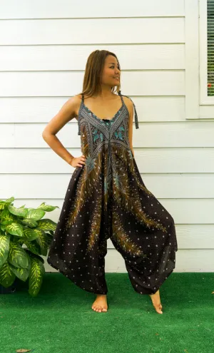 Regal Peacock Boho Jumpsuit
