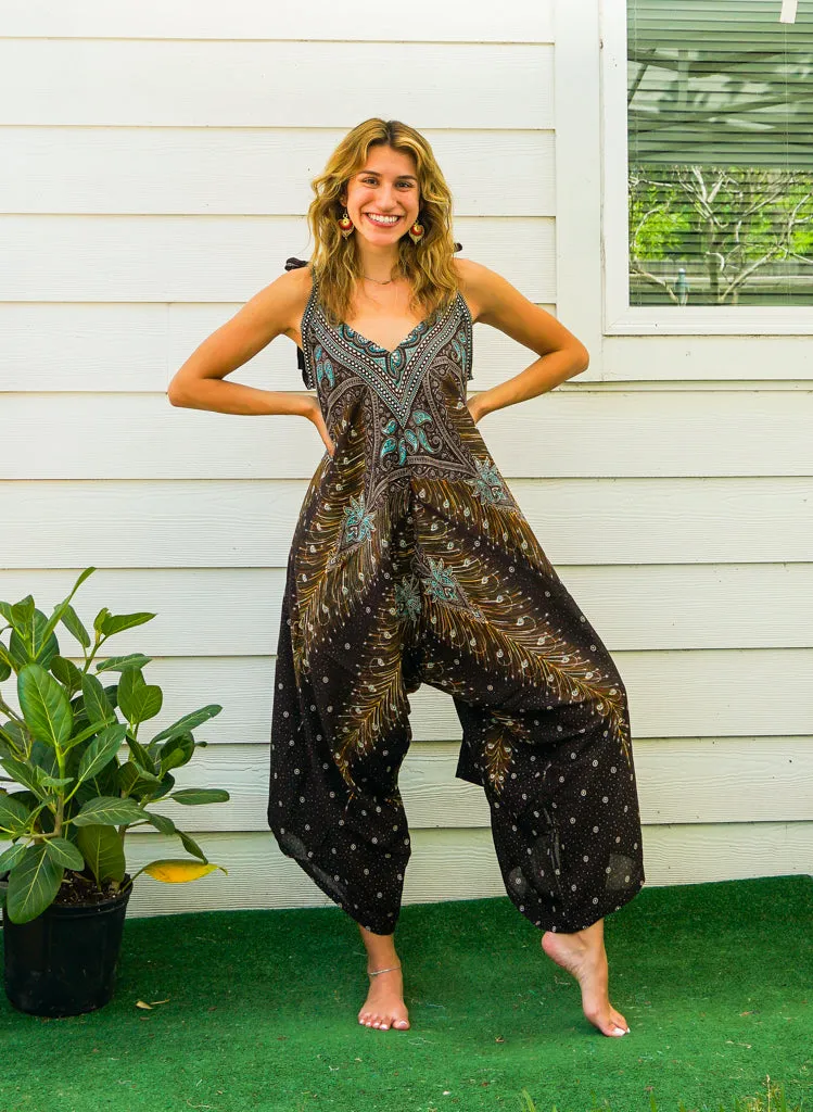 Regal Peacock Boho Jumpsuit