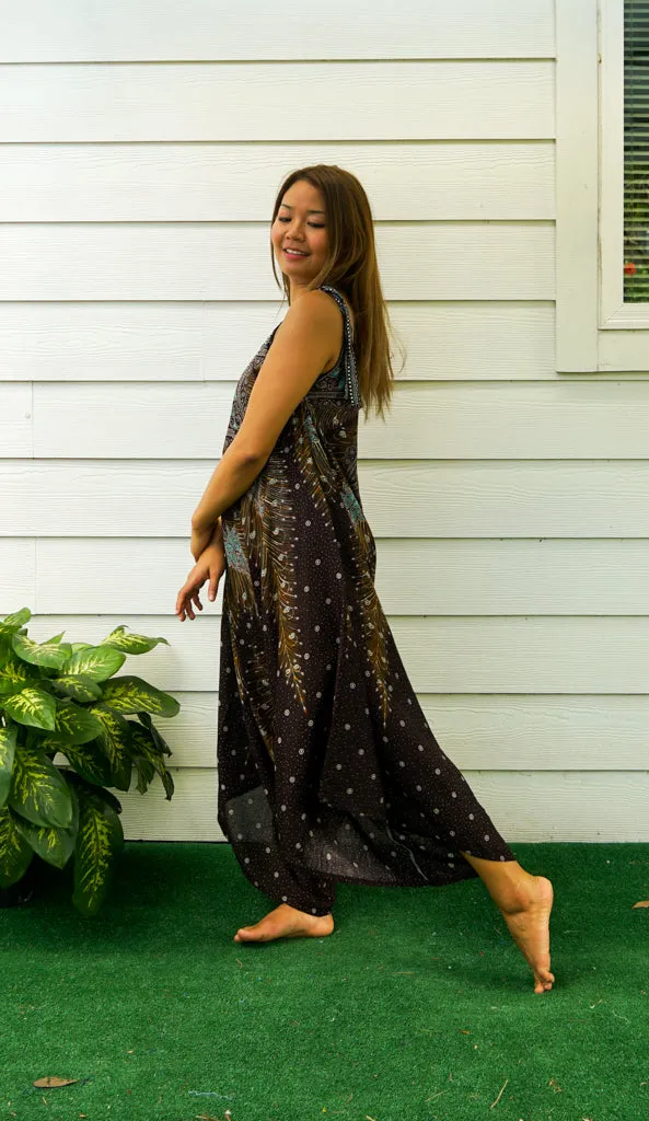 Regal Peacock Boho Jumpsuit