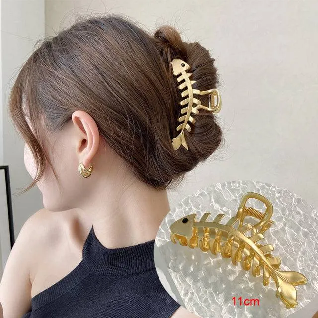 Rhinestone Metal Hair Claw Crab Clip For Women Girls Shiny Barrette Hairpin Crystal Pearl Hair Accessories Jewelry Gift