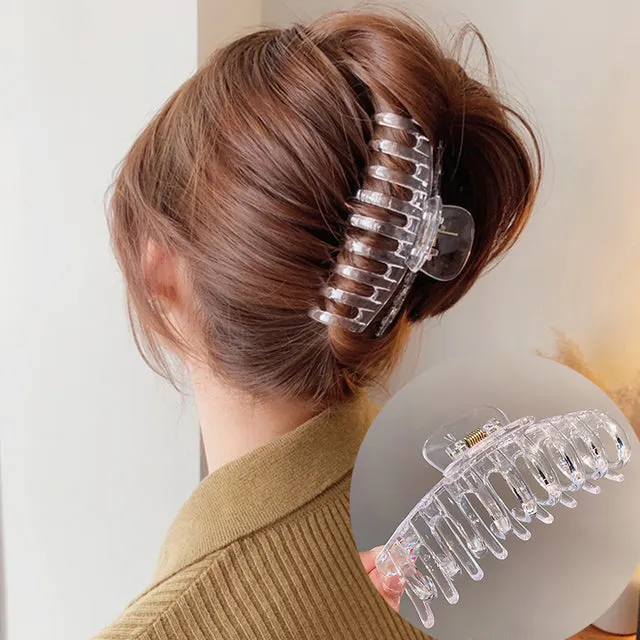 Rhinestone Metal Hair Claw Crab Clip For Women Girls Shiny Barrette Hairpin Crystal Pearl Hair Accessories Jewelry Gift