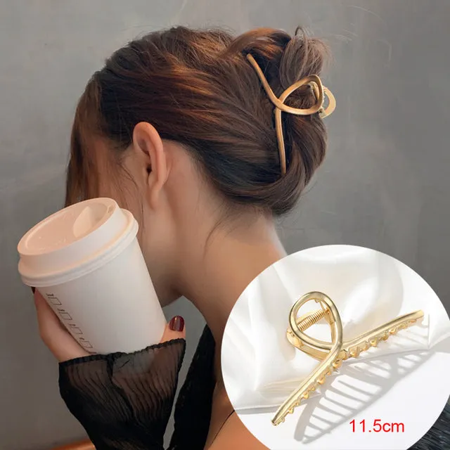 Rhinestone Metal Hair Claw Crab Clip For Women Girls Shiny Barrette Hairpin Crystal Pearl Hair Accessories Jewelry Gift