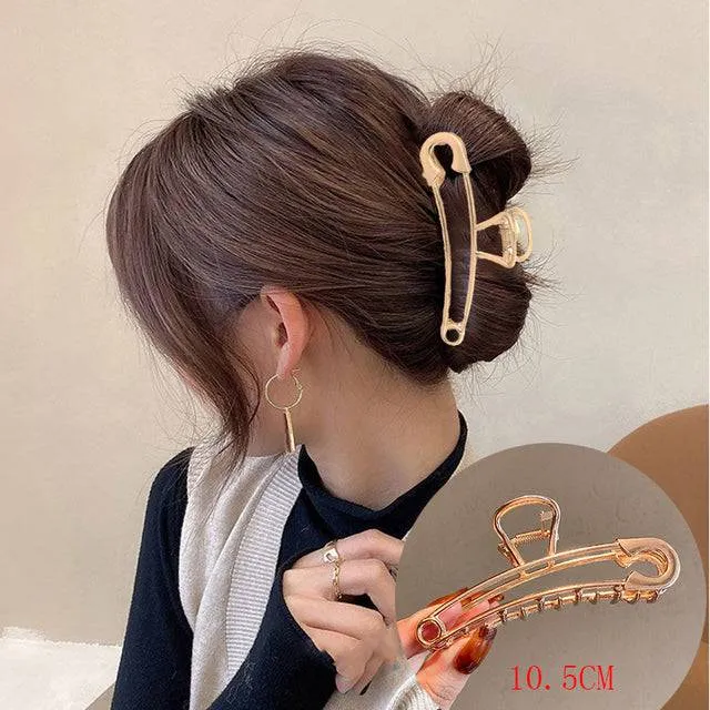 Rhinestone Metal Hair Claw Crab Clip For Women Girls Shiny Barrette Hairpin Crystal Pearl Hair Accessories Jewelry Gift