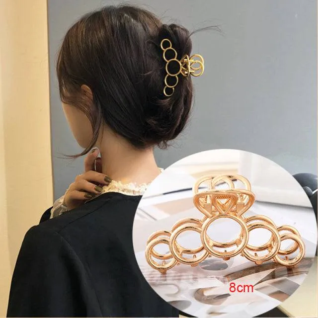 Rhinestone Metal Hair Claw Crab Clip For Women Girls Shiny Barrette Hairpin Crystal Pearl Hair Accessories Jewelry Gift