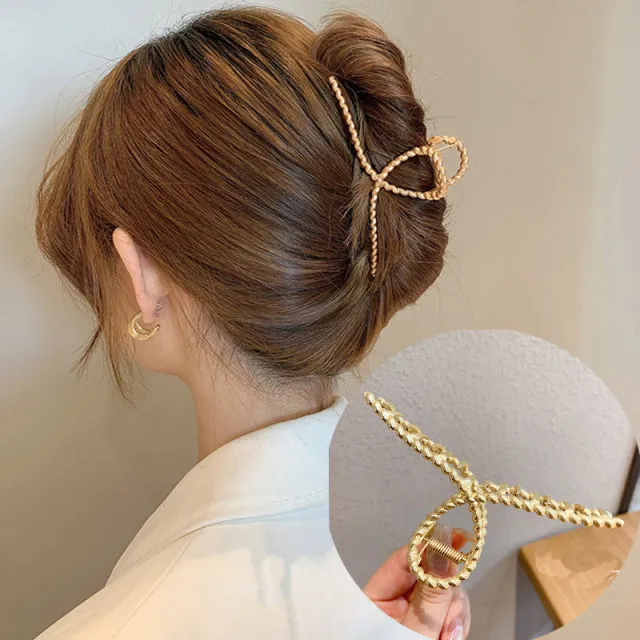 Rhinestone Metal Hair Claw Crab Clip For Women Girls Shiny Barrette Hairpin Crystal Pearl Hair Accessories Jewelry Gift