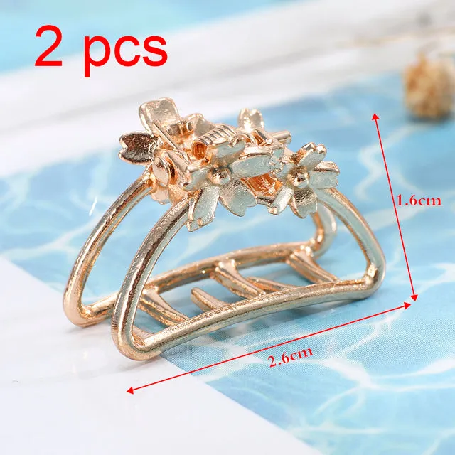 Rhinestone Metal Hair Claw Crab Clip For Women Girls Shiny Barrette Hairpin Crystal Pearl Hair Accessories Jewelry Gift