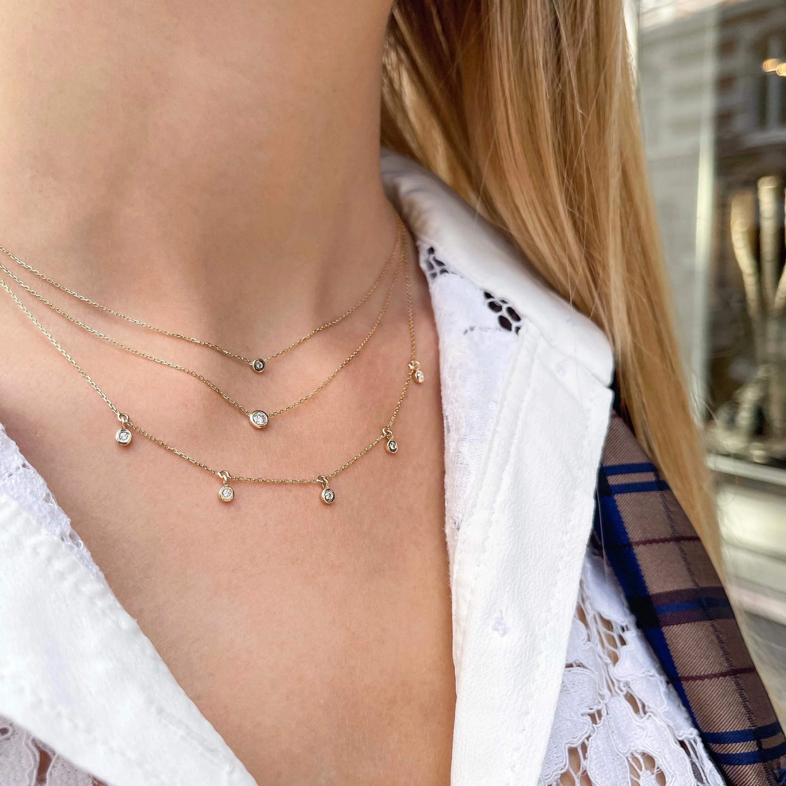 RIO, Move Large Necklace, Gold/White
