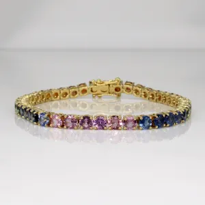 'Roho' Rainbow Sapphire Bracelet | 16.00ctw | 7.5" |