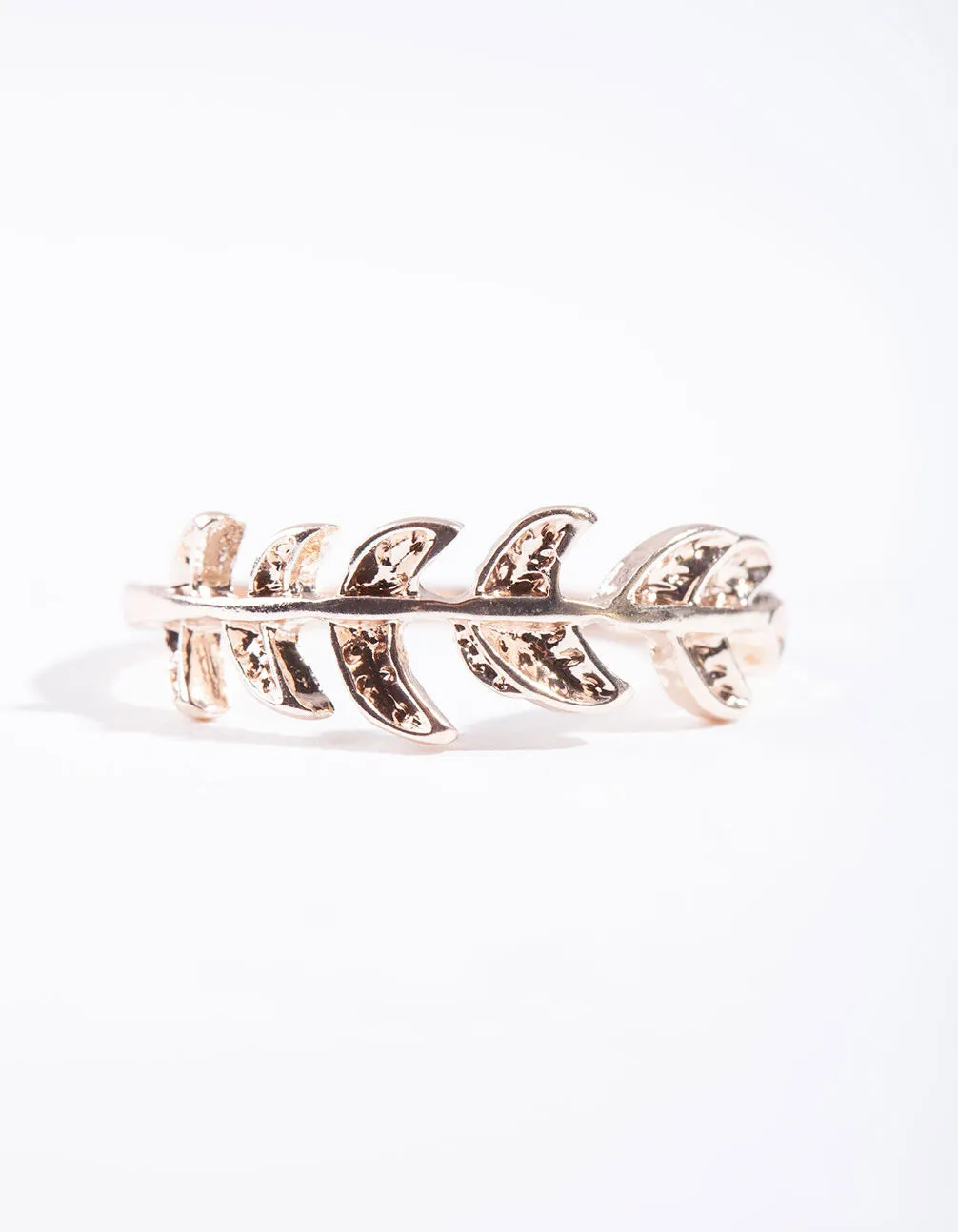 Rose Gold Leaf Band Ring
