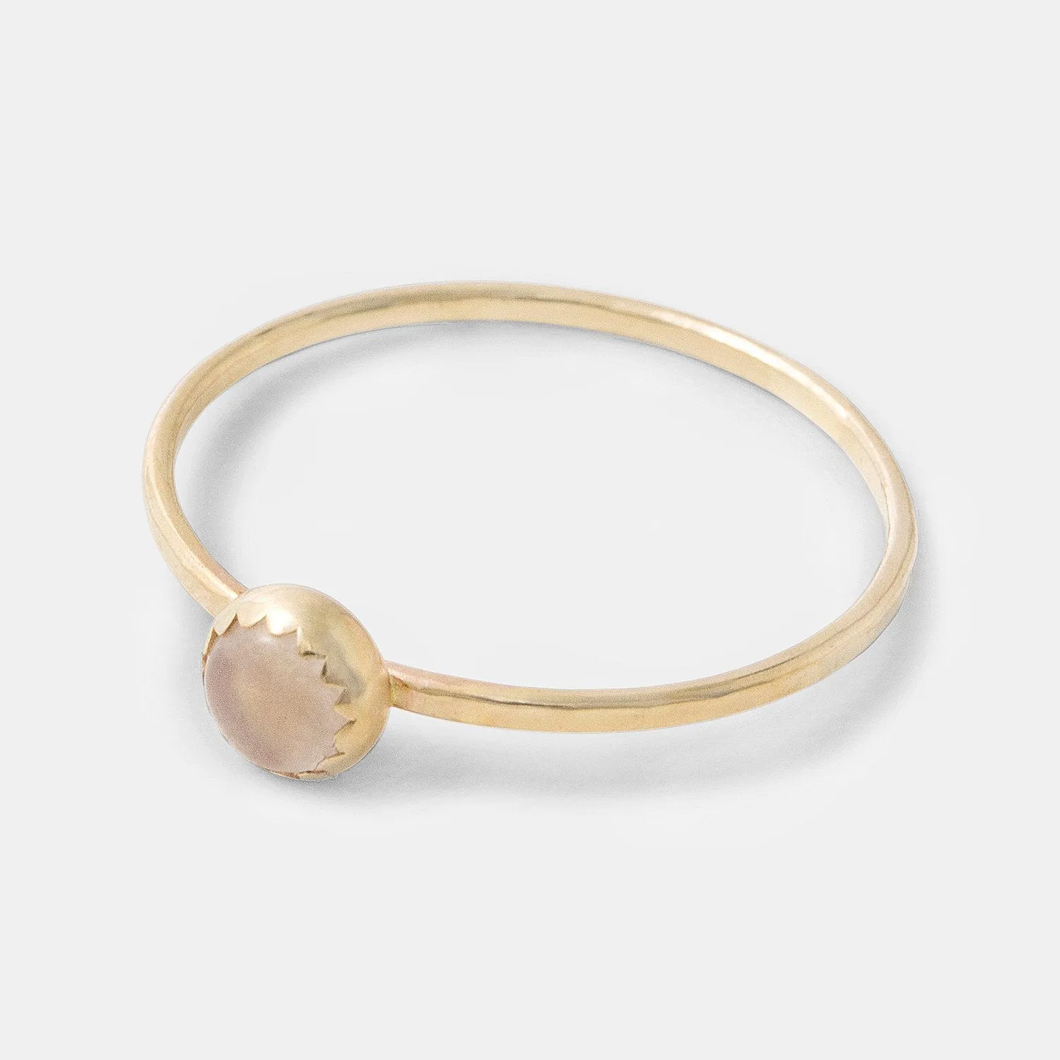 Rose Quartz & Solid Gold Stacking Ring