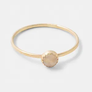 Rose Quartz & Solid Gold Stacking Ring