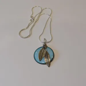 Round Enamel Pendant (Sky Blue) JM17