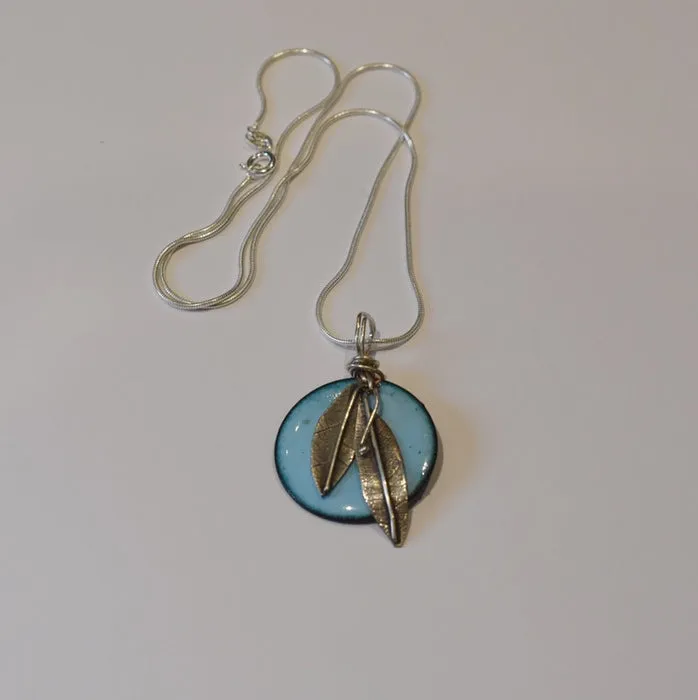 Round Enamel Pendant (Sky Blue) JM17