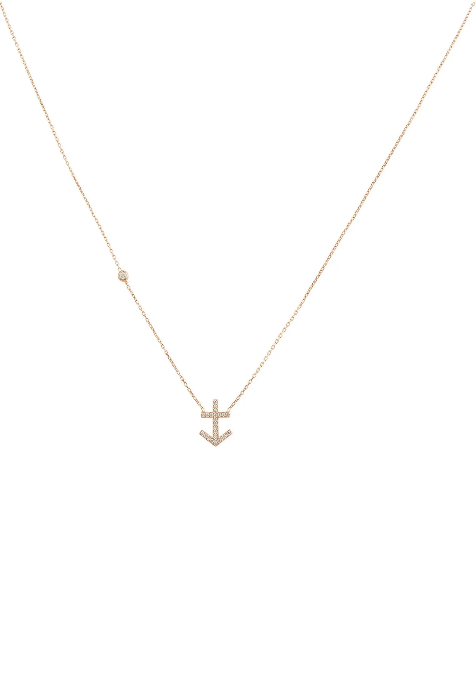 Sagittarius Zodiac Necklace Dipped in Rose Gold and White Zircon