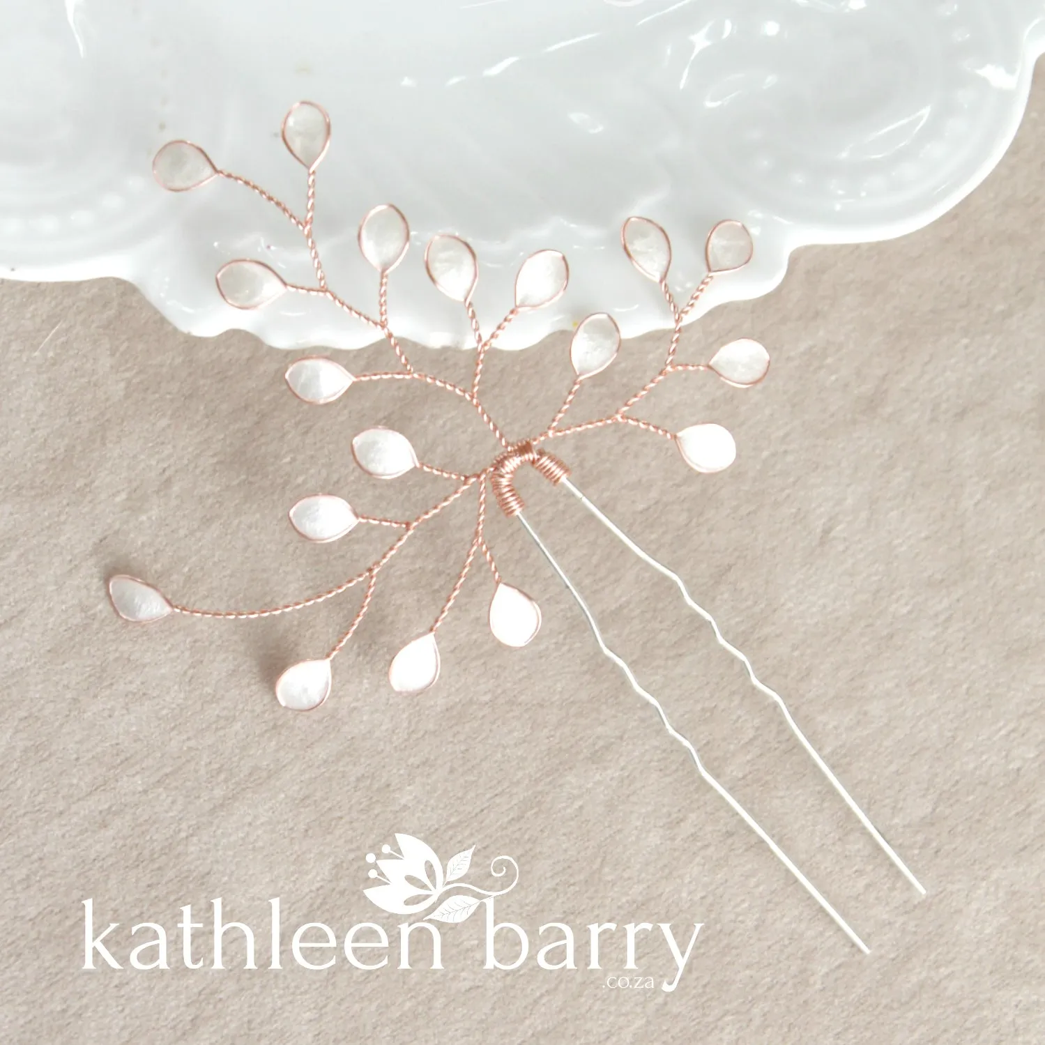 Sarah-Faye Leaf hair pins - Options Rose gold, gold, silver - sold individually