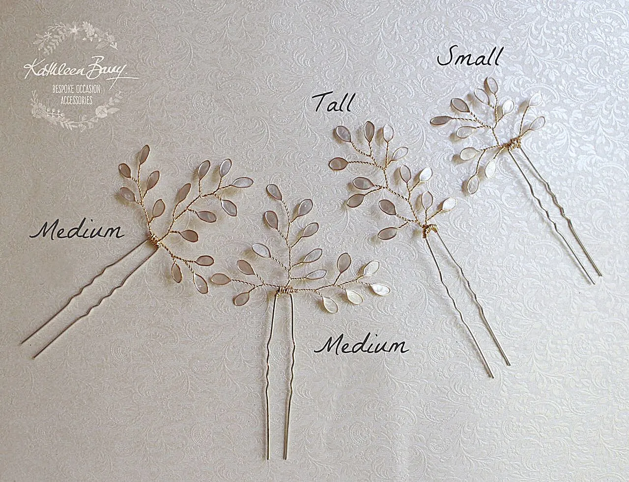 Sarah-Faye Leaf hair pins - Options Rose gold, gold, silver - sold individually