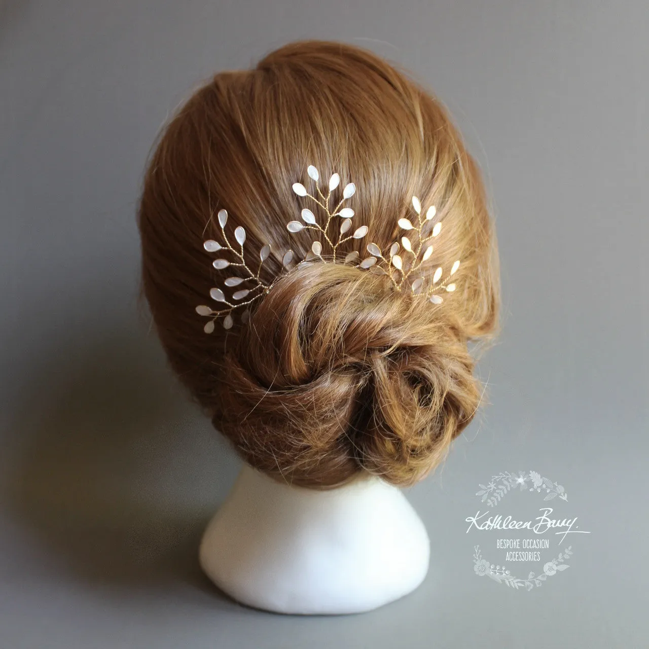 Sarah-Faye Leaf hair pins - Options Rose gold, gold, silver - sold individually