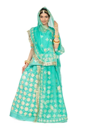 Sea Green Sikhiya Rajputi Poshak