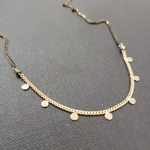 Seven Delicate Layer Necklace - Pyrite