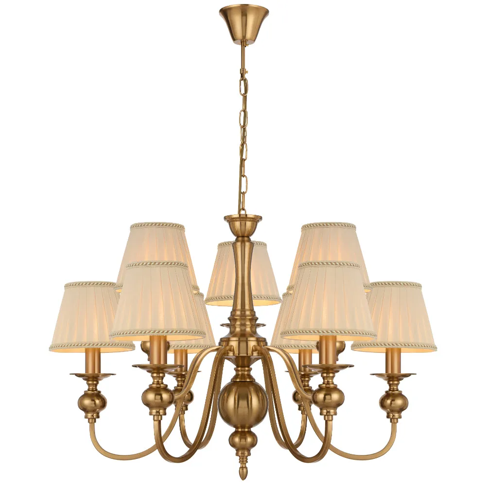 SIEDEL 9 LIGHT PENDANT W/SHADE