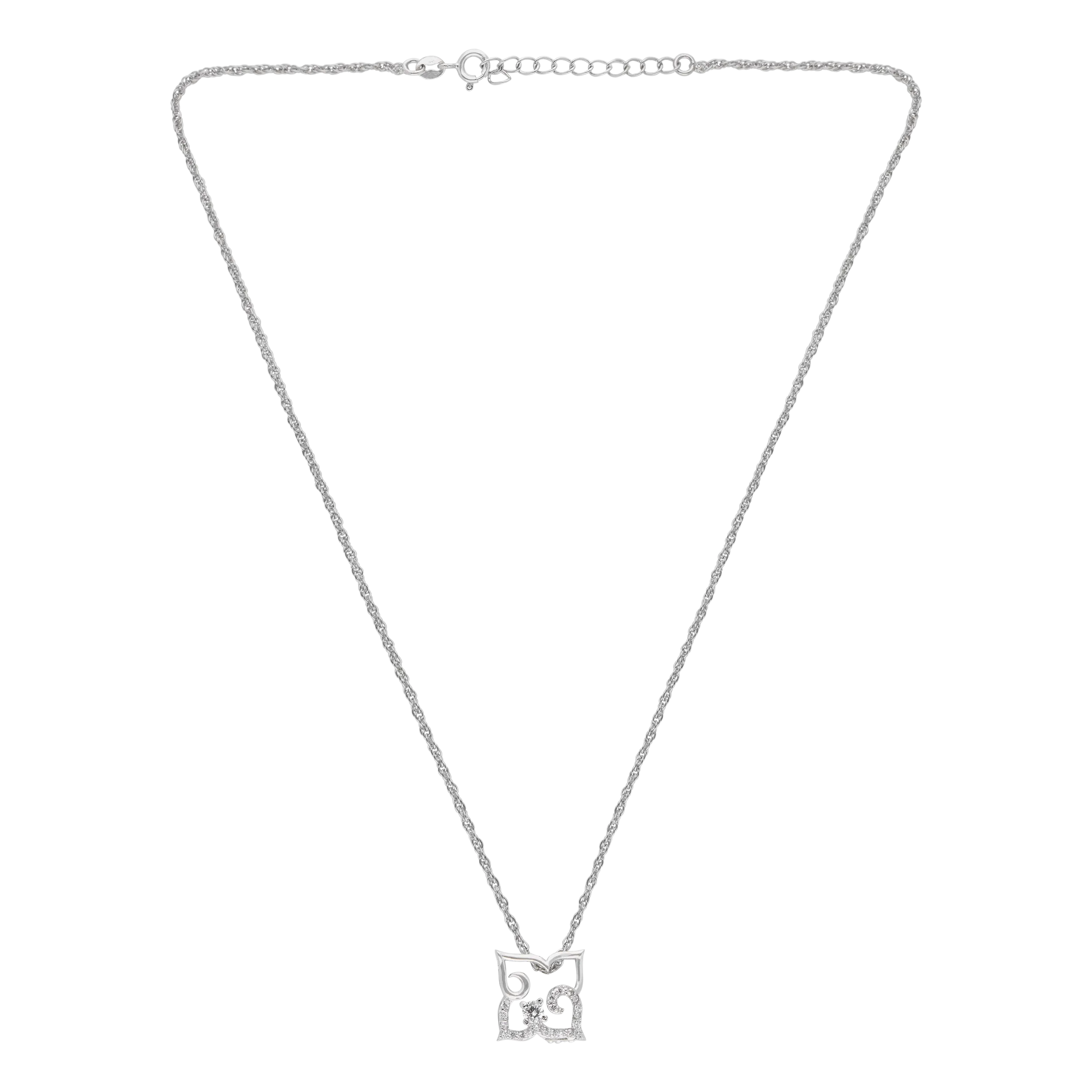 Silver Designer Pendant Necklace with Elegant Chain | SKU : 0003594537, 0003594520, 0021456541, 0021456534