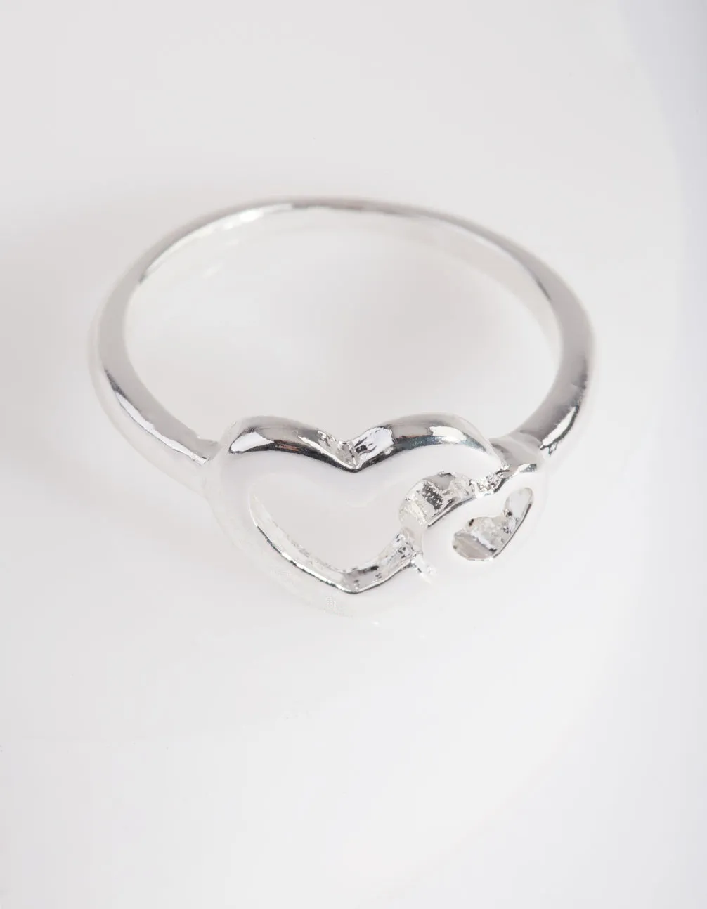 Silver Double Heart Ring