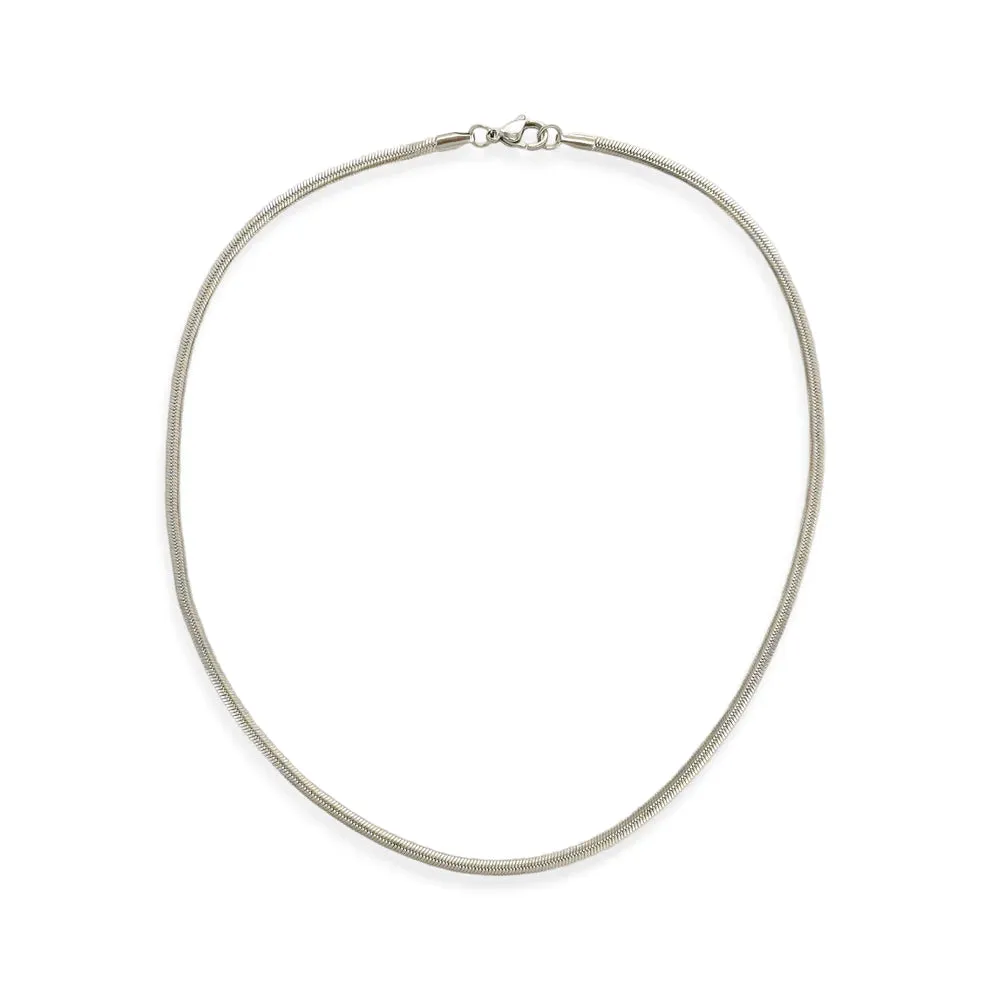 Silver Herringbone Necklace