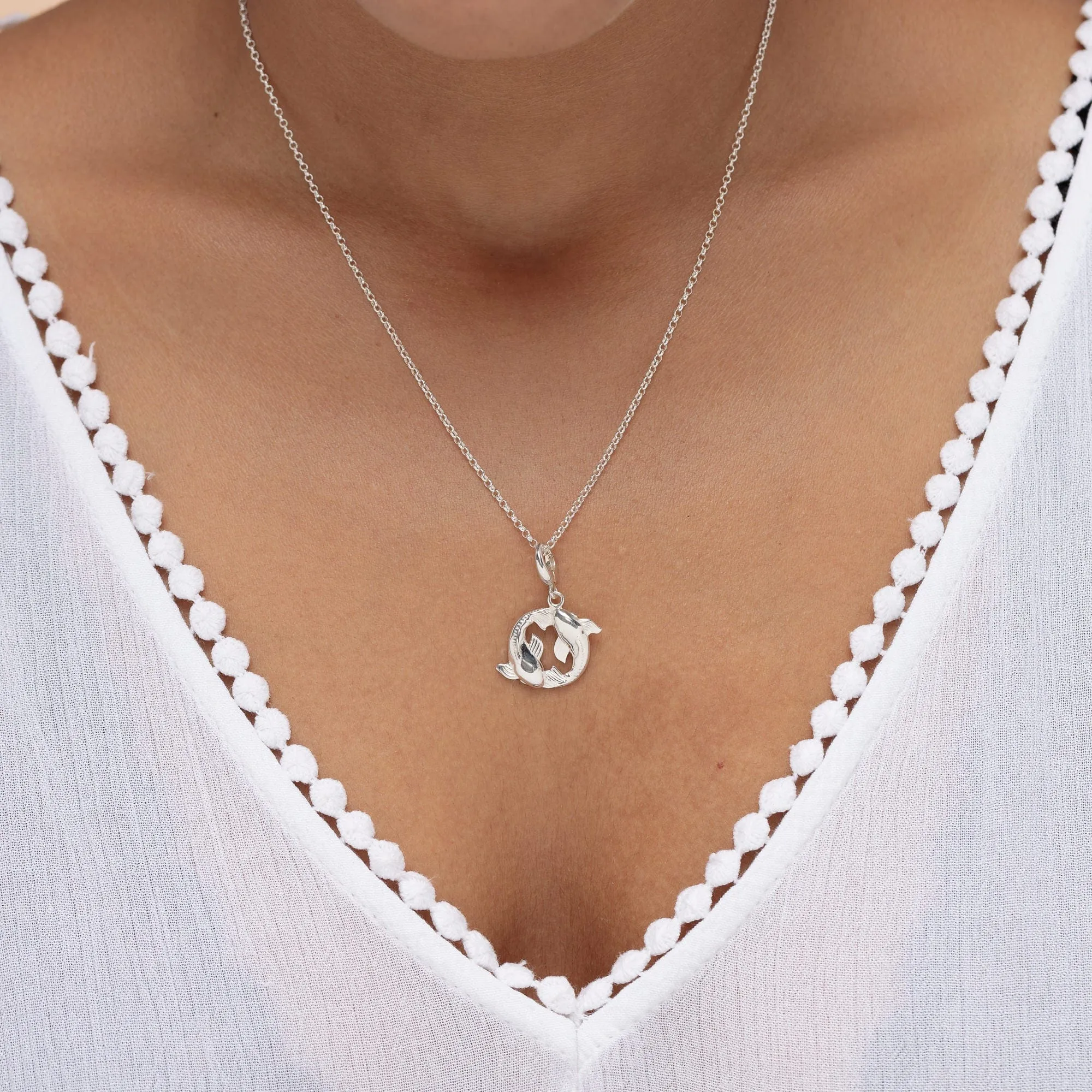 Silver Koi Fish Pisces Zodiac Charm