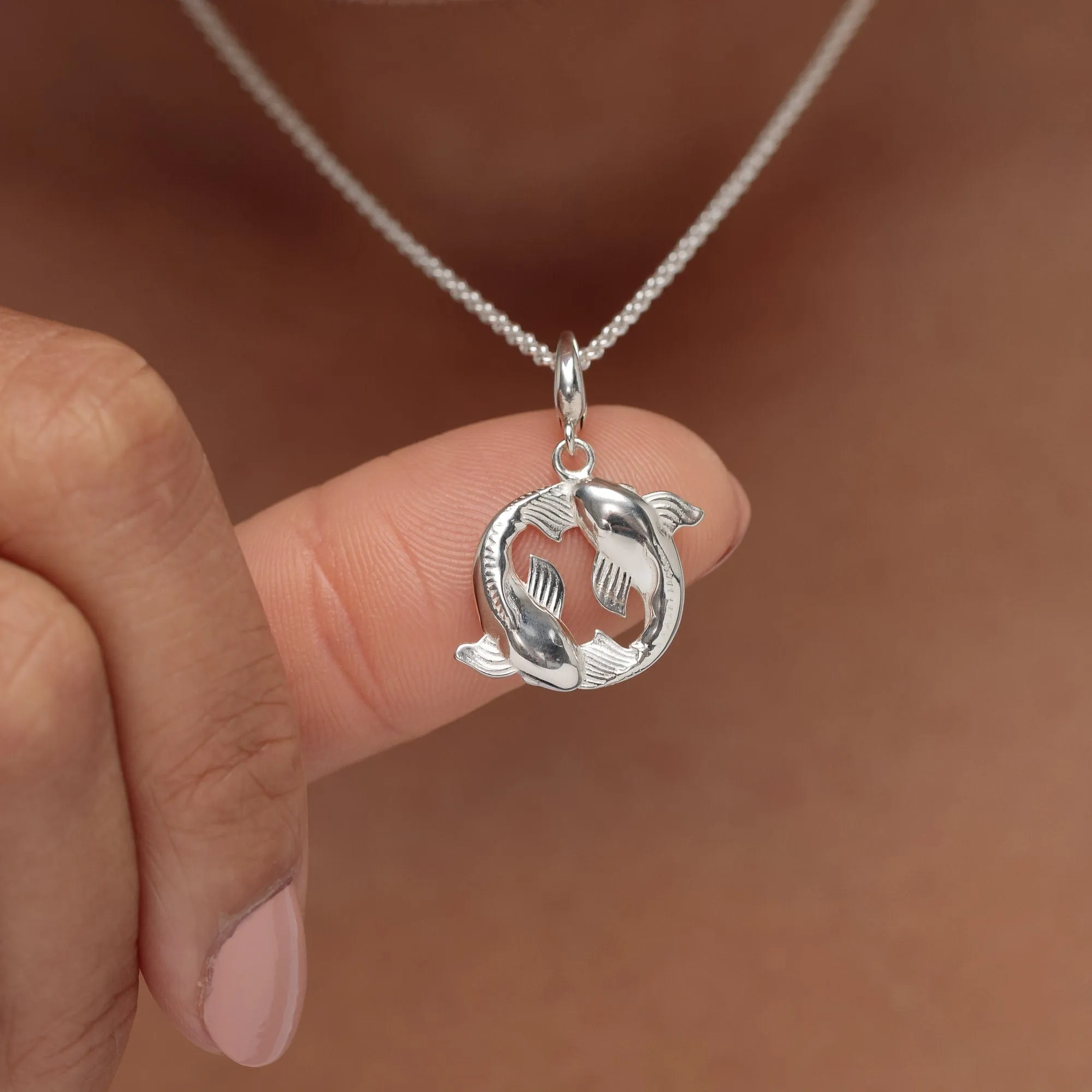 Silver Koi Fish Pisces Zodiac Charm