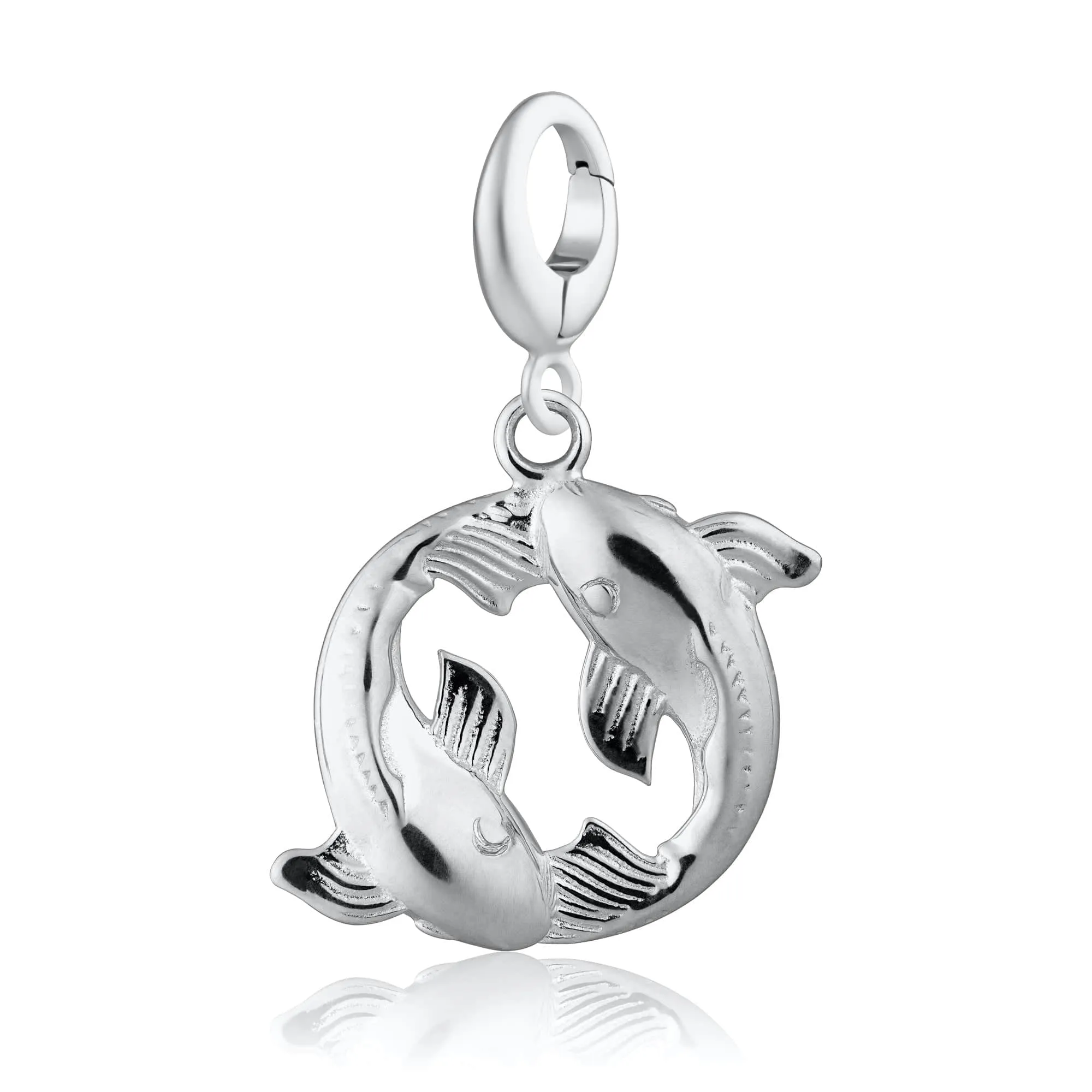 Silver Koi Fish Pisces Zodiac Charm