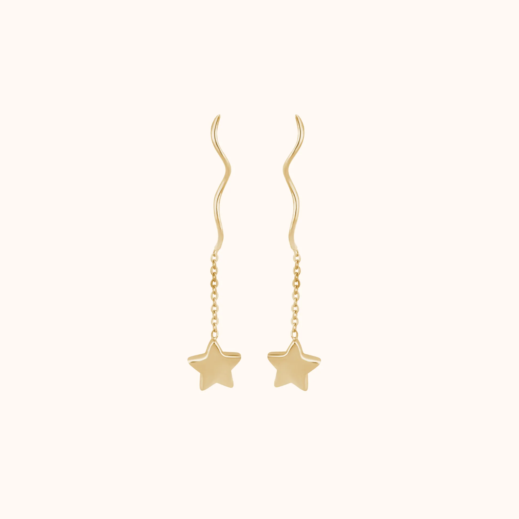 Silver Long Celestial Star Earring