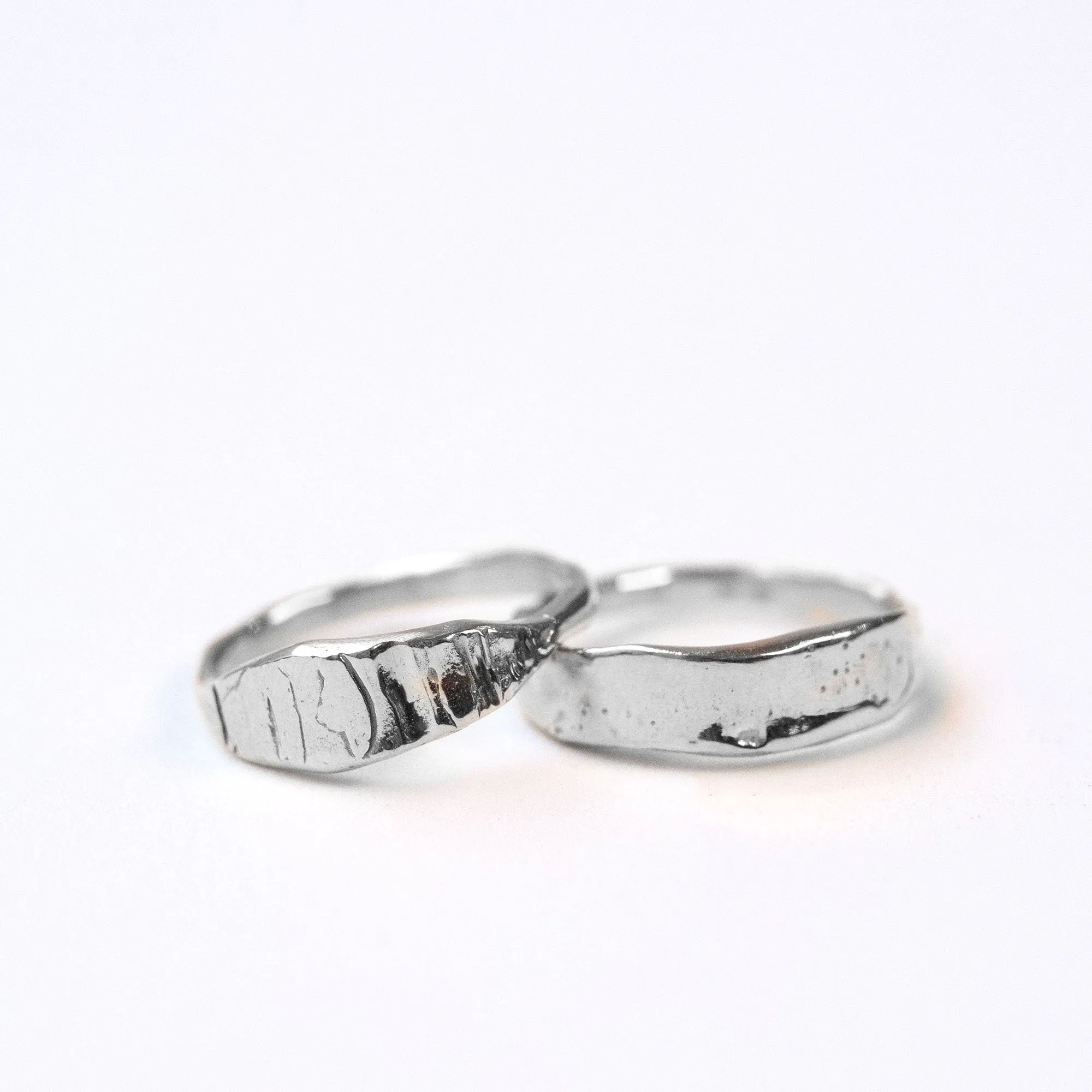 Silver Traces   Craters Ring Stack