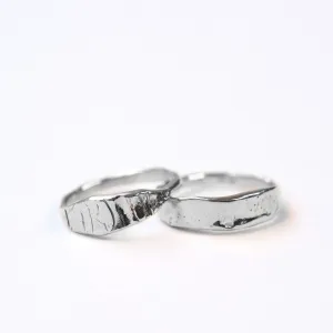 Silver Traces   Craters Ring Stack