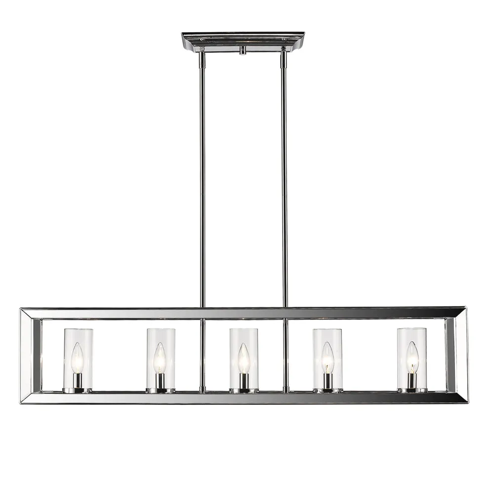 SMYTH 5 LIGHT LINEAR PENDANT, CHROME