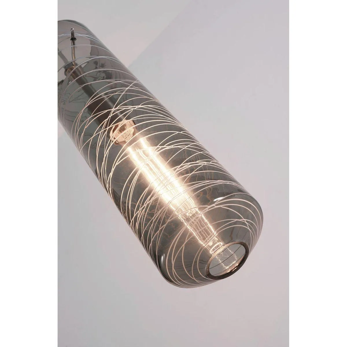 Spun 5 in. Pendant Light Satin Nickel Finish Smoke Shade