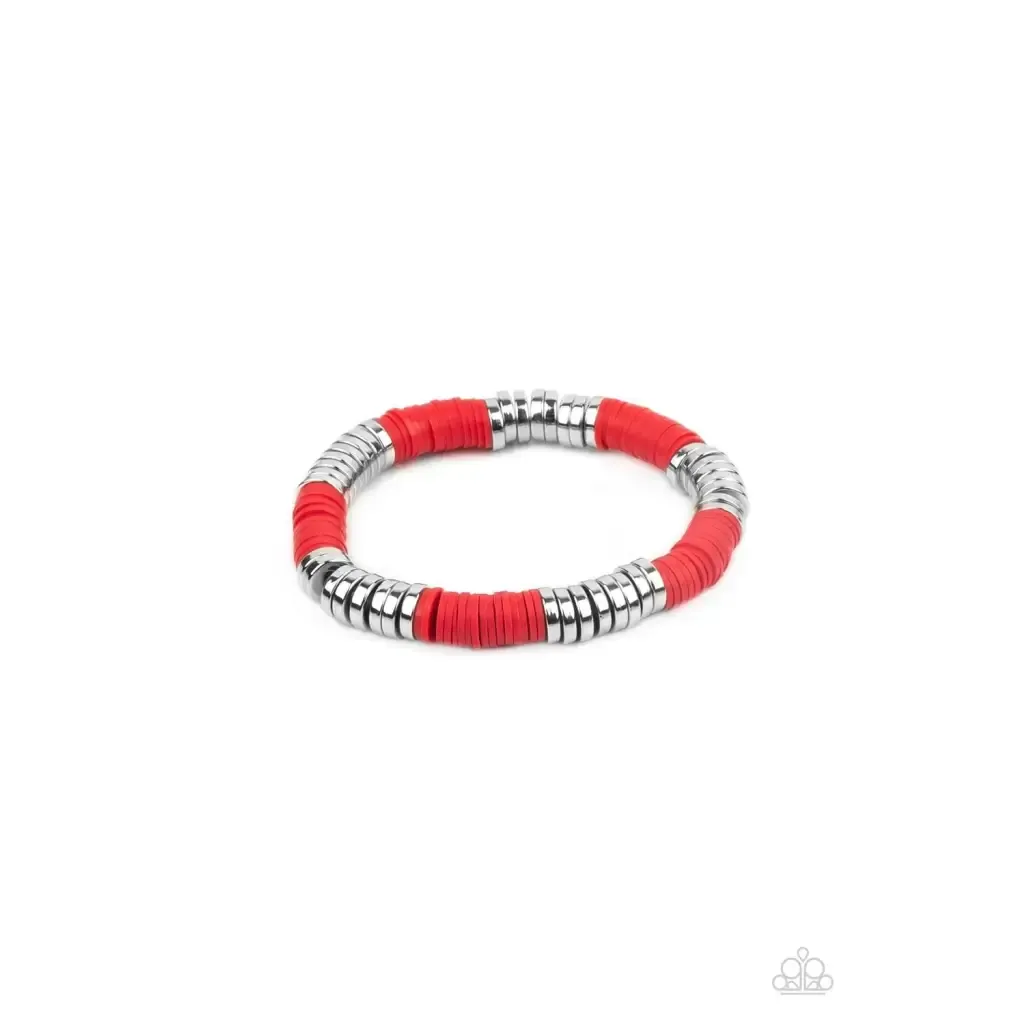 Stacked In Your Favor - Red Bracelet