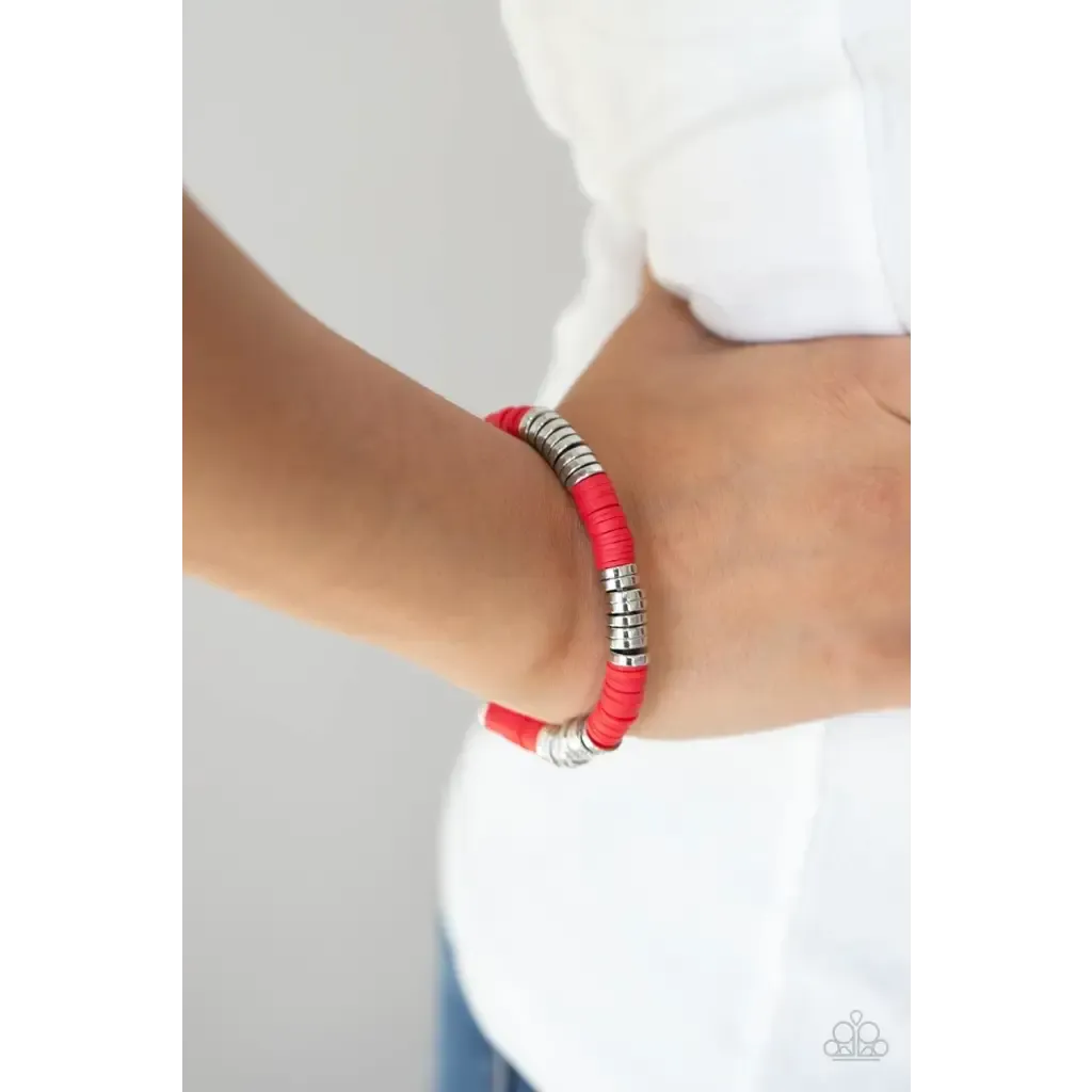Stacked In Your Favor - Red Bracelet