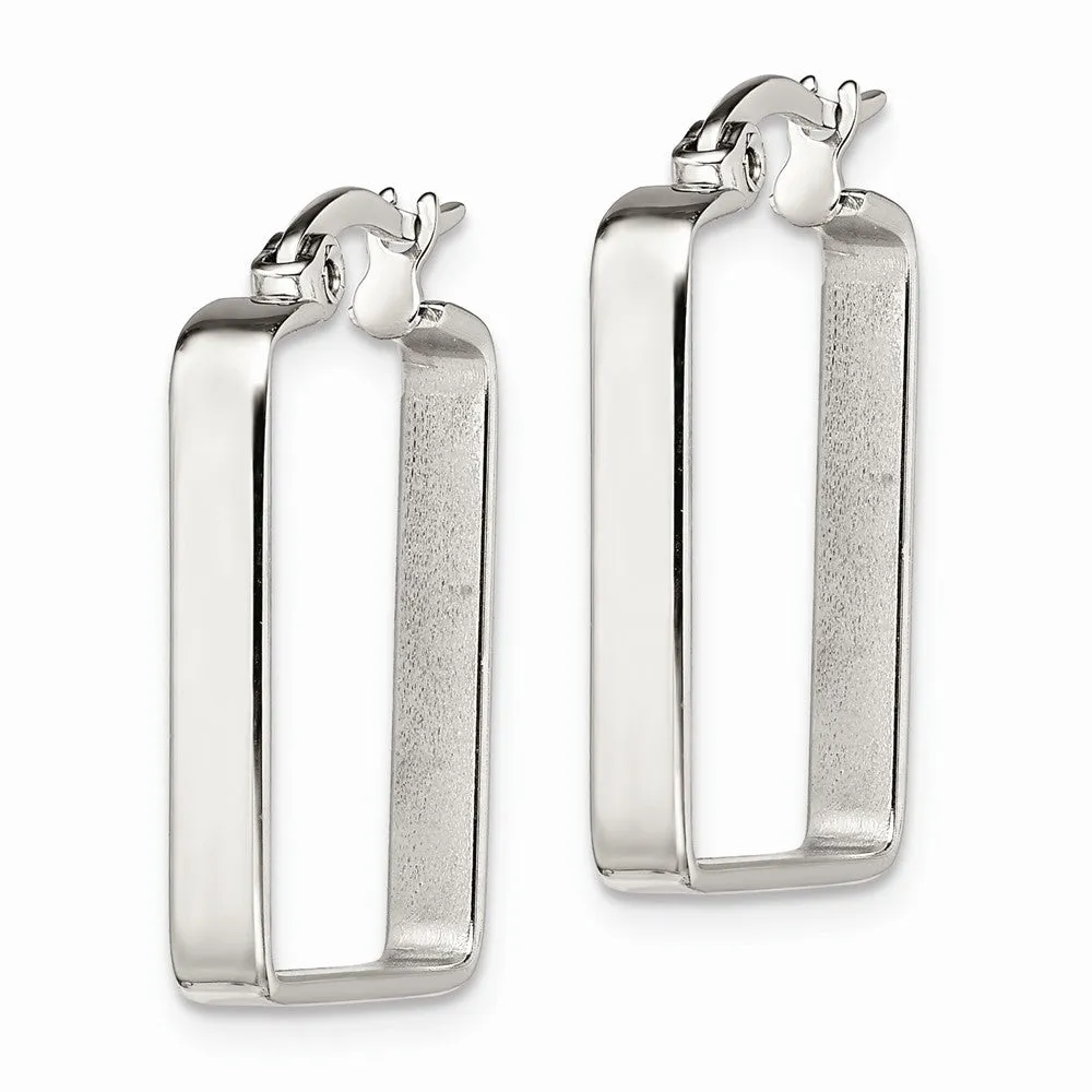 Stainless Steel 20mm Square Hoop Earrings