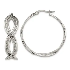 Stainless Steel 35mm Twisted Hoop Earrings